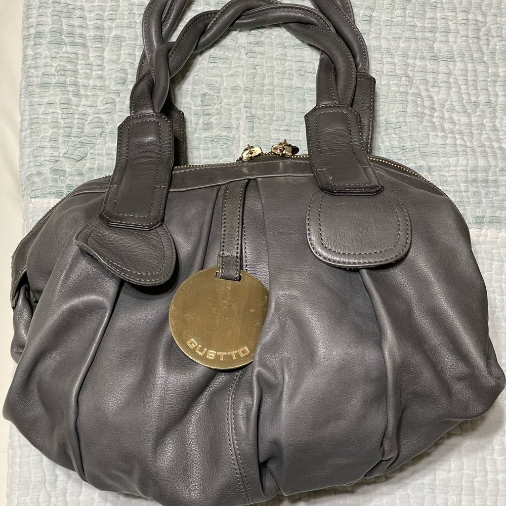 Vintage Gussto gray leather Cala bag